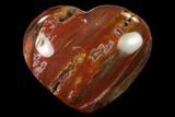 Polished Triassic Petrified Wood Heart - Madagascar #139939-1